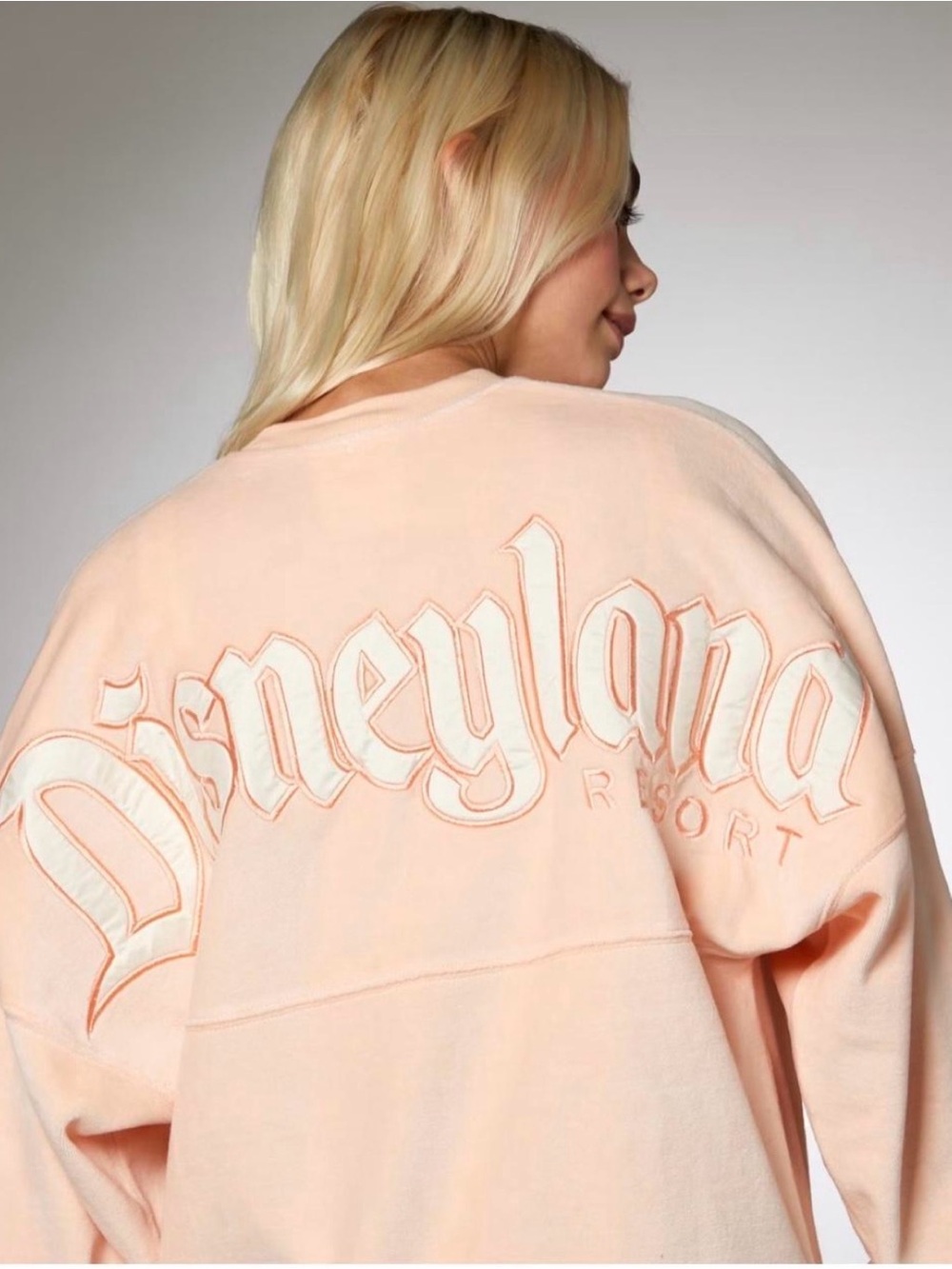 Disney Peach Embroidered Back Logo Sweatshirt